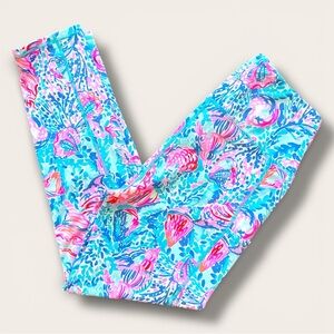LILLY PULITZER LUXLETIC WEEKENDER HIGH RISE MIDI LEGGING, UPF 50+, SIZE M
